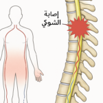 رسم يوضح إصابة الحبل الشوكي وتأثيرها على الحركة العصبية