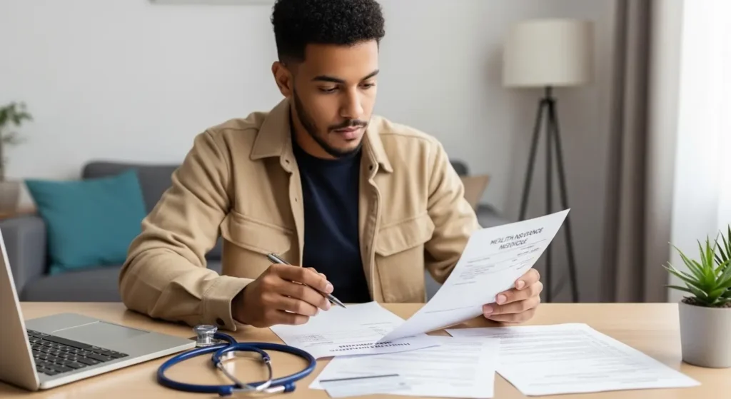 Patient marocain vérifiant ses droits de remboursement AMO pour une opération du ligament croisé